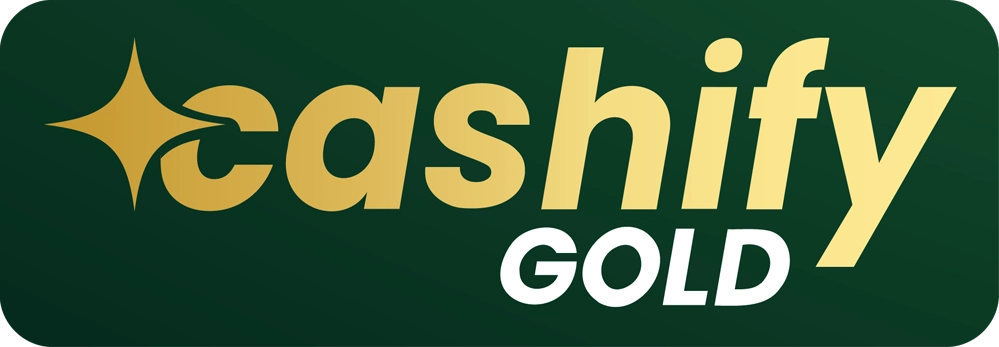 Logo Cashify Gold — oryginalne logo firmy przed realizacją neonu LED przez Ledeon
